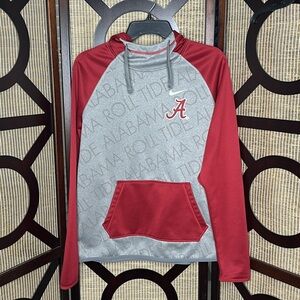 NWOT Men's Nike Heather Gray Alabama Crimson Tide Raglan Performance Hoodie MED